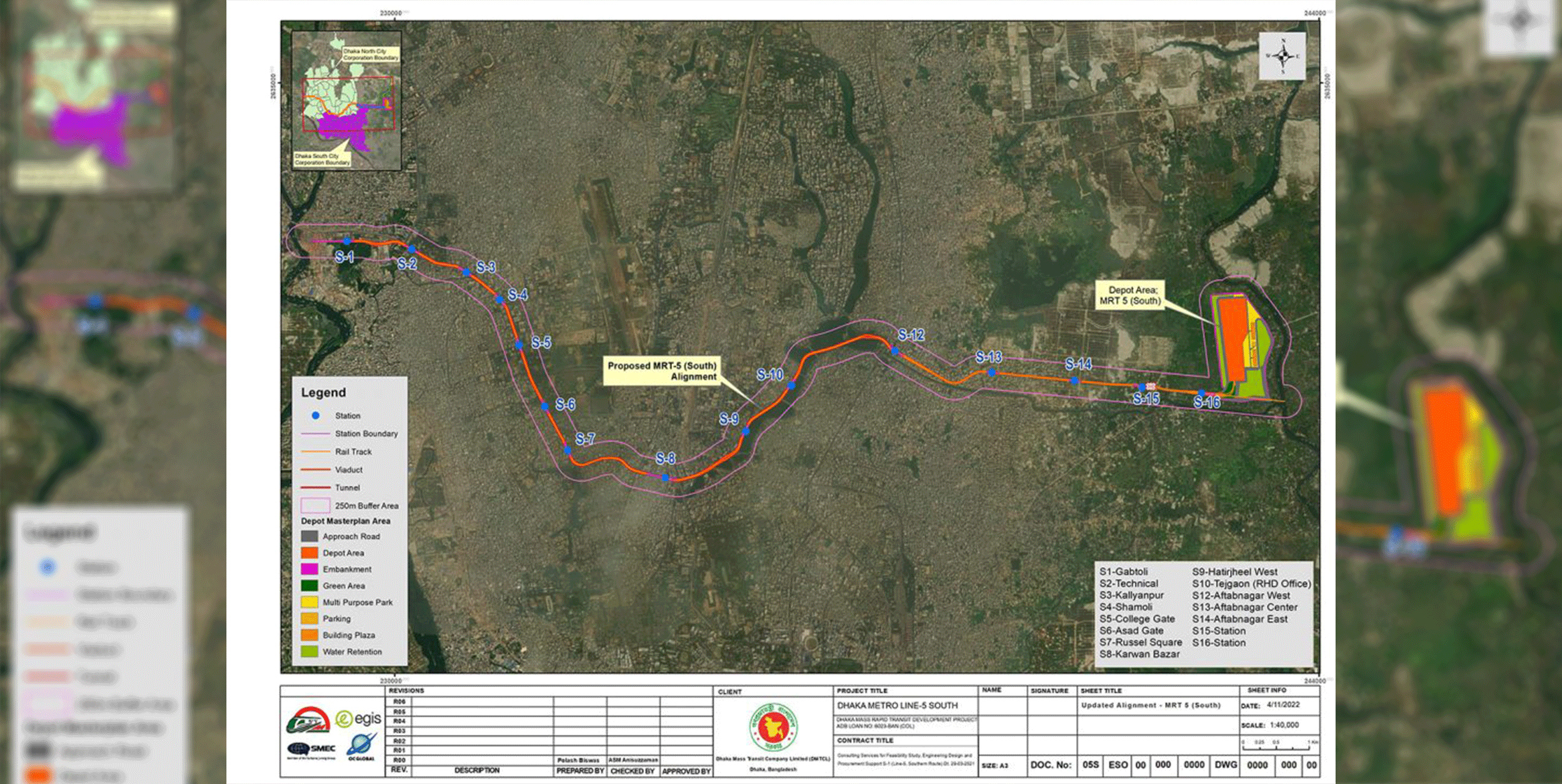 Dhaka Metro Alignment Map MRT